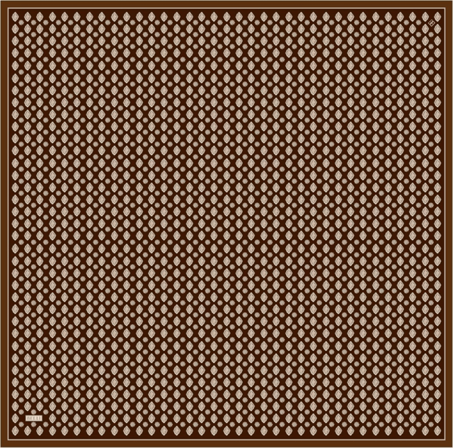 Kahverengi Etnik Desen %100 Twill İpek Eşarp 4308 - 86