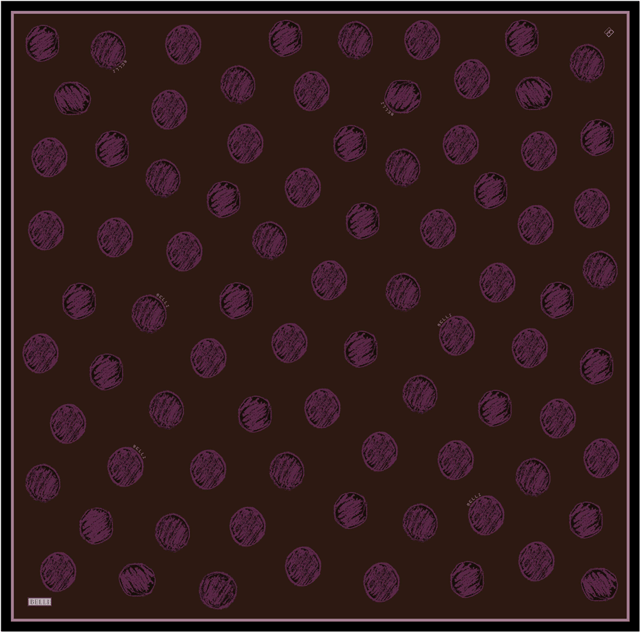 Kahverengi Geometrik Desen %100 Twill İpek Eşarp 4427-33