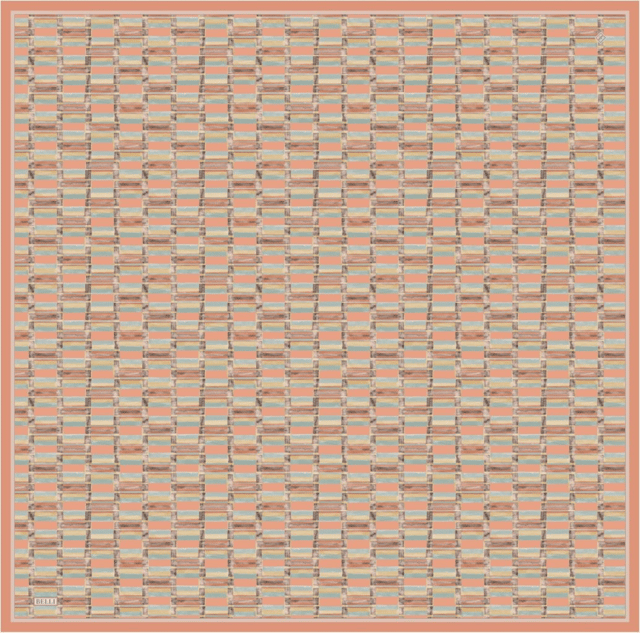 Çok Renkli Geometrik Desen %100 Twill İpek Eşarp 4302 - 81