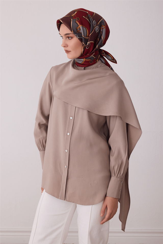 Kırmızı Geometrik Desen %100 Twill İpek Eşarp 4400-31