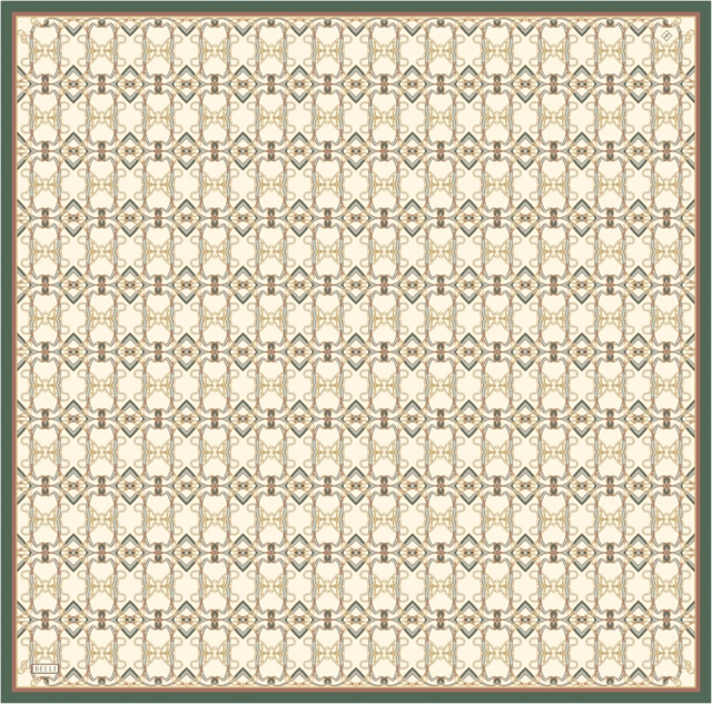 Çok Renkli Klasik Desen %100 Twill İpek Eşarp 4328 - 81
