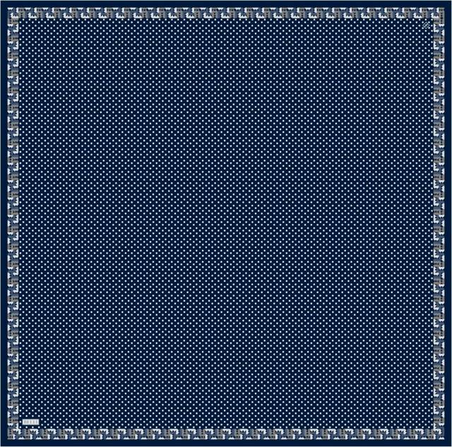 Lacivert Klasik Desen %100 Twill İpek Eşarp 4326 - 86