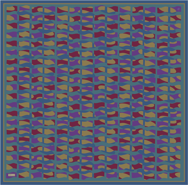Mor Geometrik Desen %100 Twill İpek Eşarp 4420-87