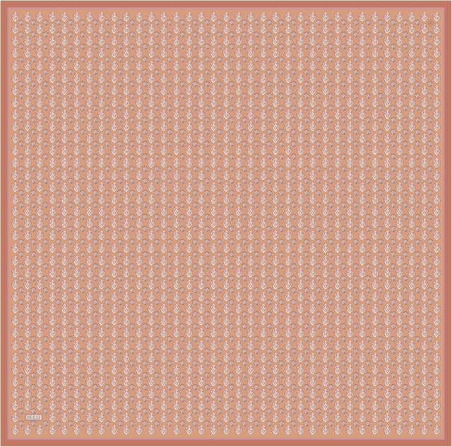 Oranj Etnik Desen %100 Twill İpek Eşarp 4308 - 33