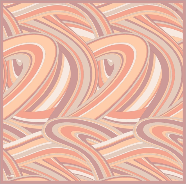 Oranj Geometrik Desen %100 Twill İpek Eşarp 4311-33