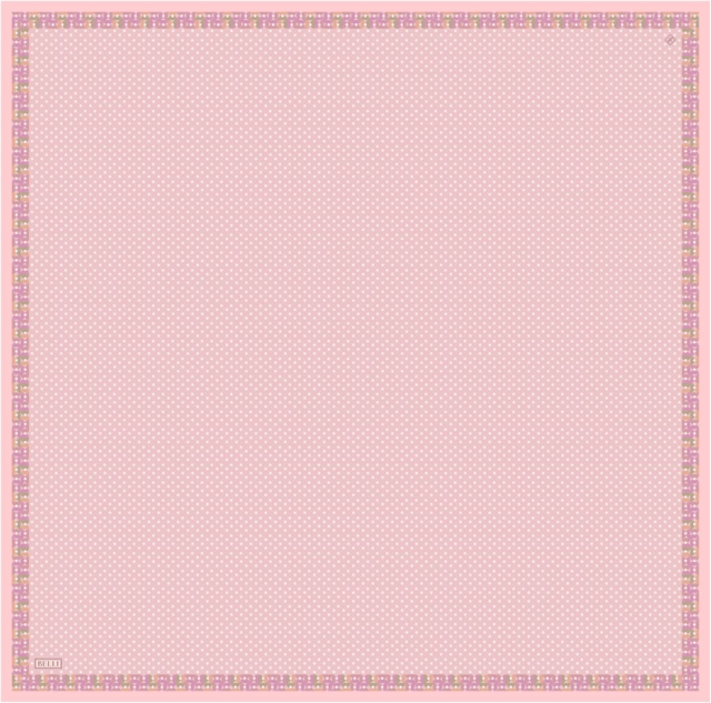 Pembe Klasik Desen %100 Twill İpek Eşarp 4326 - 01