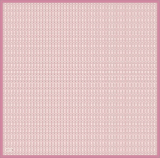 Pembe Monogram Desen %100 Twill İpek Eşarp 4321 - 80