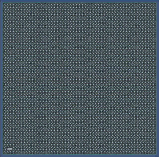 Petrol Monogram Desen %100 Twill İpek Eşarp 4418-81