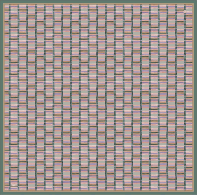 Çok Renkli Geometrik Desen %100 Twill İpek Eşarp 4302 - 82