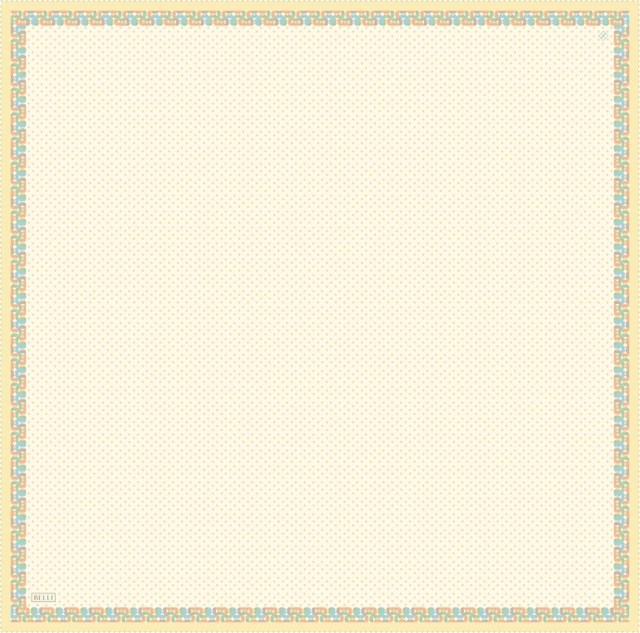 Sarı Klasik Desen %100 Twill İpek Eşarp 4326 - 84