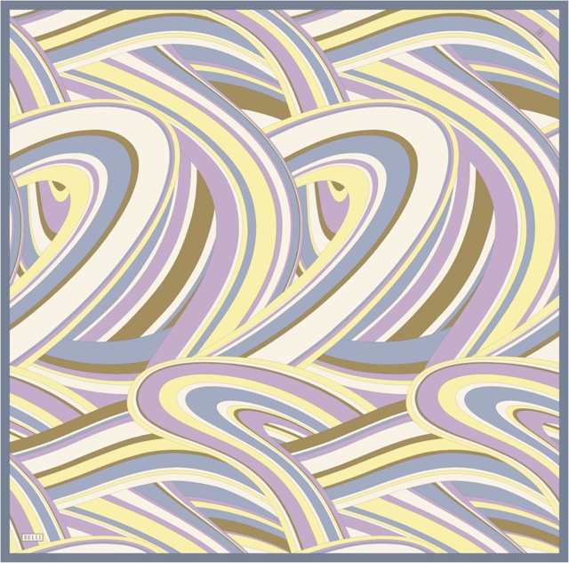 Çok Renkli Geometrik Desen %100 Twill İpek Eşarp 4311 - 03