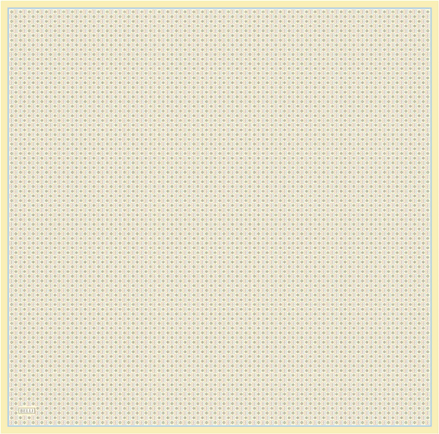 Sarı Monogram Desen %100 Twill İpek Eşarp 4418-85
