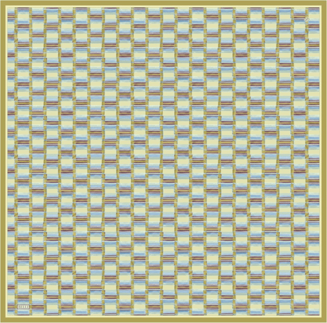 Yeşil Geometrik Desen %100 Twill İpek Eşarp 4302 - 52