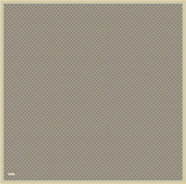 Yeşil Monogram Desen %100 Twill İpek Eşarp 4418-38