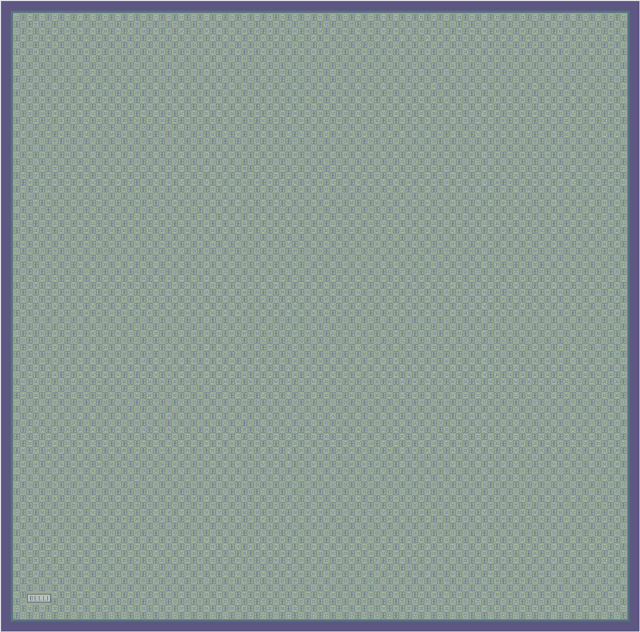 Yeşil Monogram Desen %100 Twill İpek Eşarp 4418-84