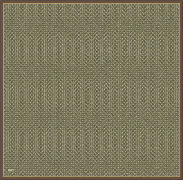 Yeşil Monogram Desen %100 Twill İpek Eşarp 4418-52