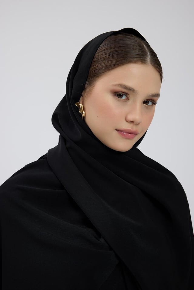 Siyah Kristal Krep Şal