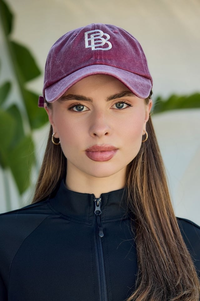 Bordo BB Nakışlı Eskitme Cap Şapka