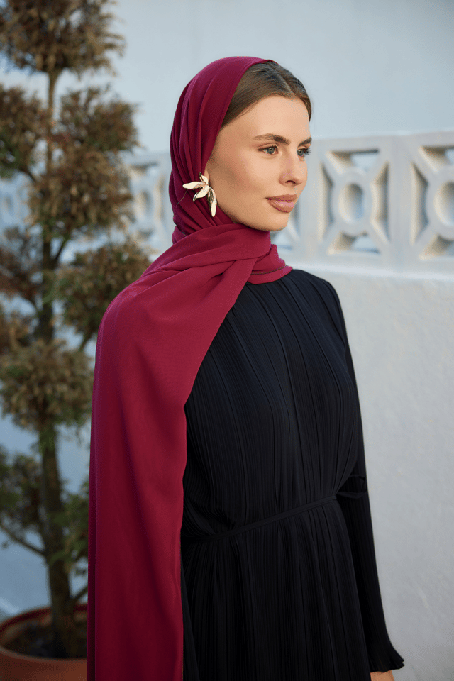 Bordo Şifon Şal