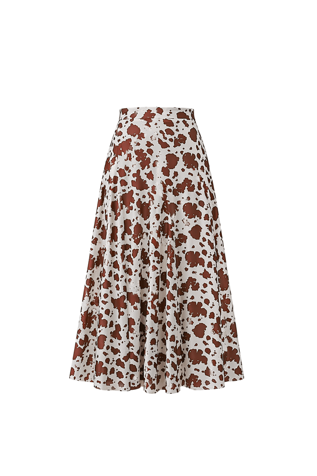 Cow Print Desen Godeli Etek