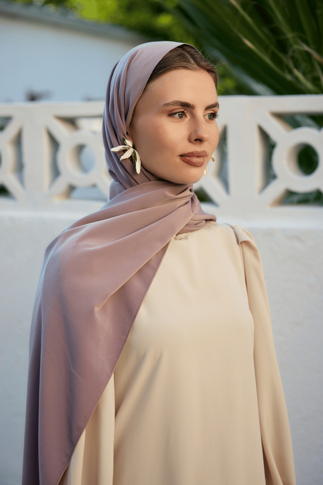 Kül Pembe Kristal Krep Şal