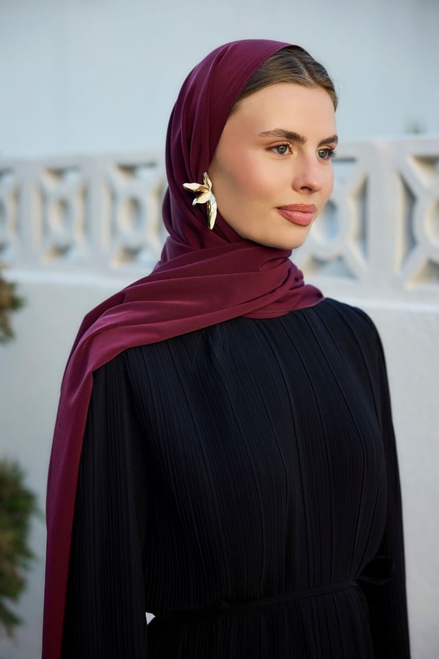 Mürdüm Kristal Krep Şal