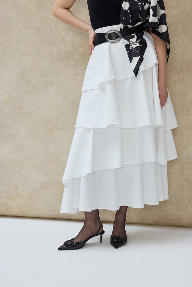 Olia Çift Kat Volanlı Etek