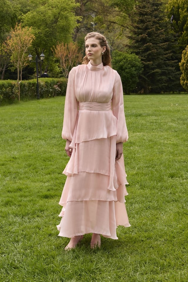 Toz Pembe Nila Katkat Abiye