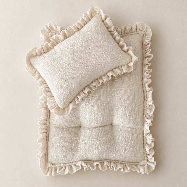 Ecru Newborn Posing Set | Ruffled Photography Prop