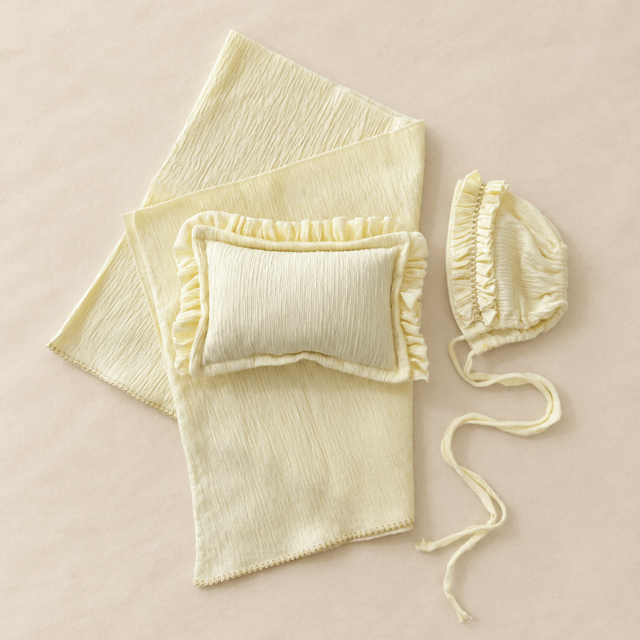 Butter Yellow Yenidoğan Poz Örtüsü Seti