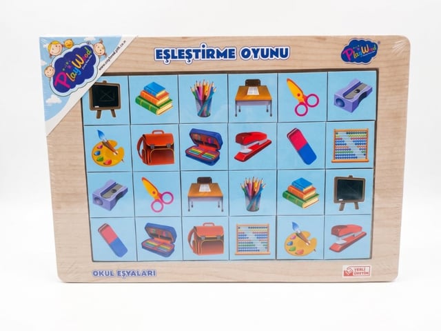 AHŞAP EĞİTİCİ 4 ÇEŞİT EŞLEŞTİRME MÜZİK ALETLERİ- OKUL EŞYALARI-RAKAMLAR-ŞEKİLLLER