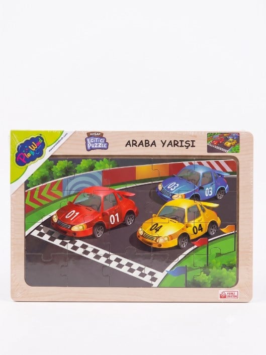 AHŞAP EĞİTİCİ PUZZLE / ARABA YARIŞI