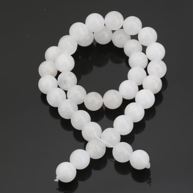 10 mm Beyaz Kuvars Taşı Boncuk