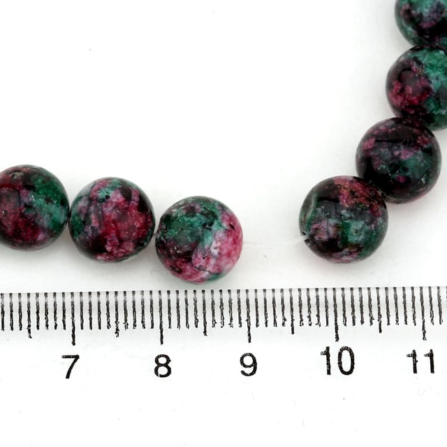 10 mm Desenli Haki Kuvars Taşı Boncuk