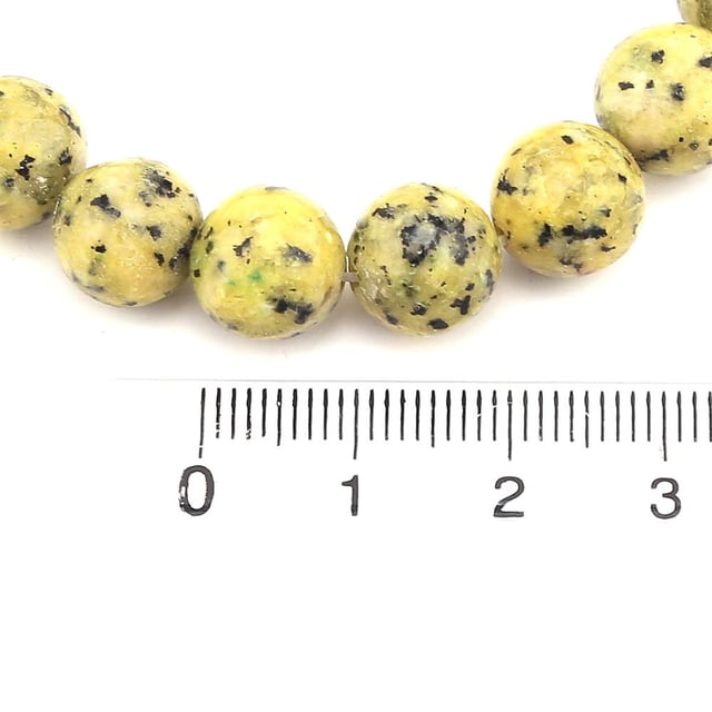 10 mm Desenli Sarı Kuvars Taşı Boncuk