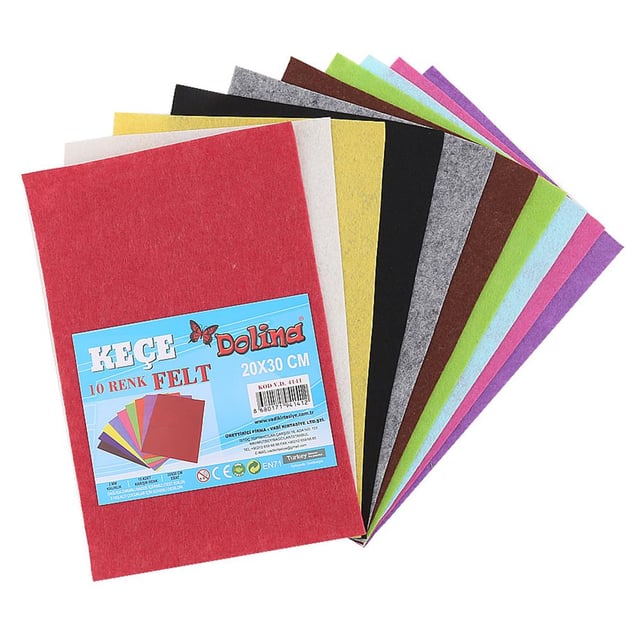 10 Renk Keçe 20 cm X 30 cm