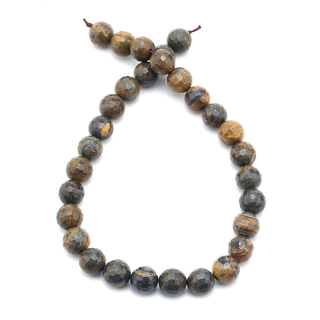 12 mm Fasetli Odun Jasper Taş Boncuk