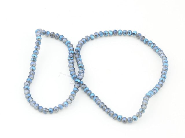 4 mm Basık Indigo Kristal Boncuk