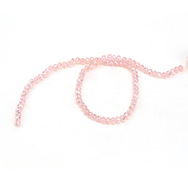 4 mm Basık Pembe Kristal Boncuk