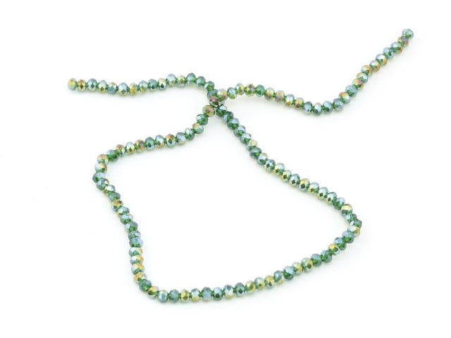 4 mm Basık Yeşil Kristal Boncuk