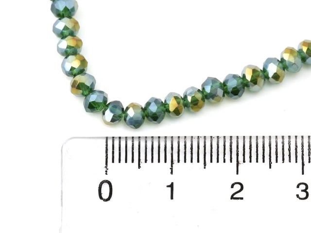 4 mm Basık Yeşil Kristal Boncuk