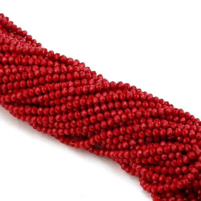 6 mm Bordo Mat Kristal Cam Boncuk