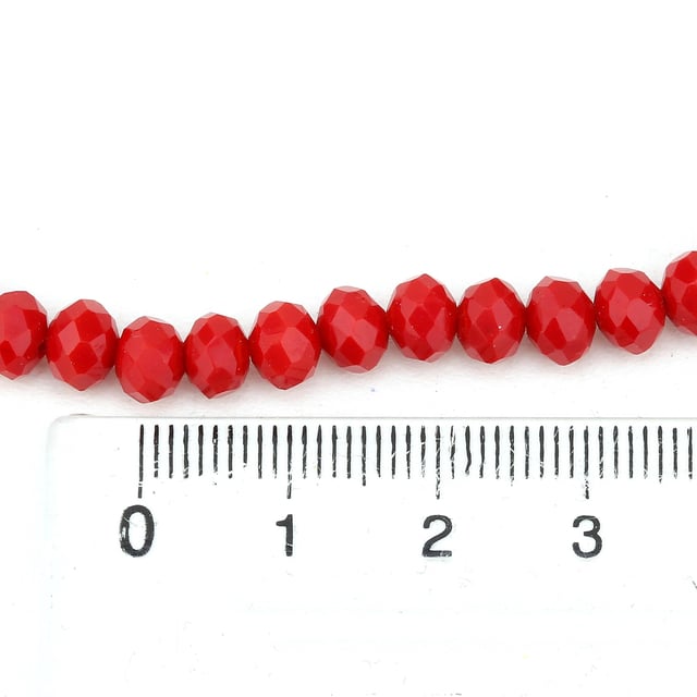 6 mm Kırmızı Mat Kristal Cam Boncuk