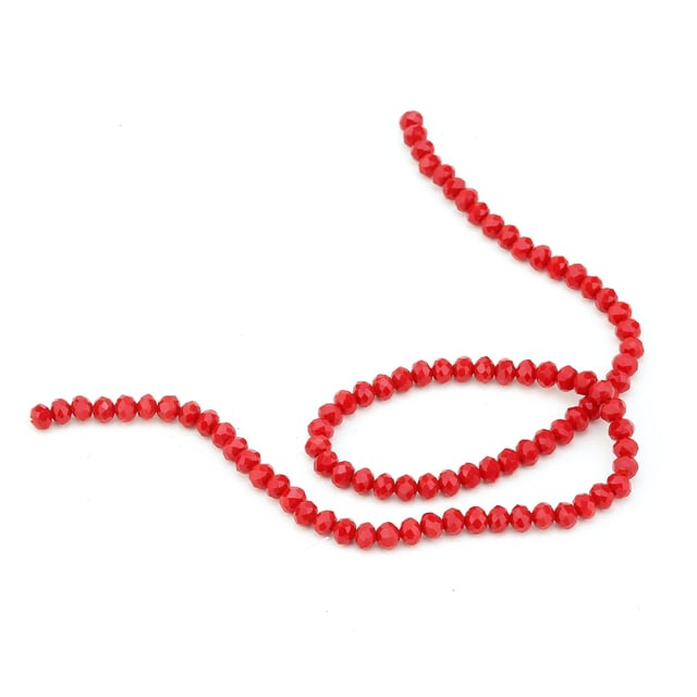 6 mm Kırmızı Mat Kristal Cam Boncuk