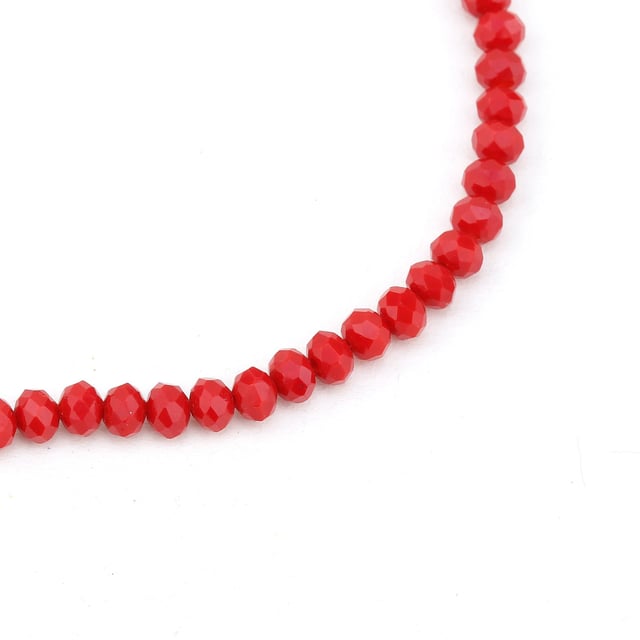 6 mm Kırmızı Mat Kristal Cam Boncuk
