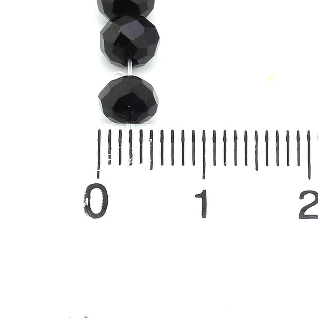6 mm Siyah Kristal Cam Boncuk