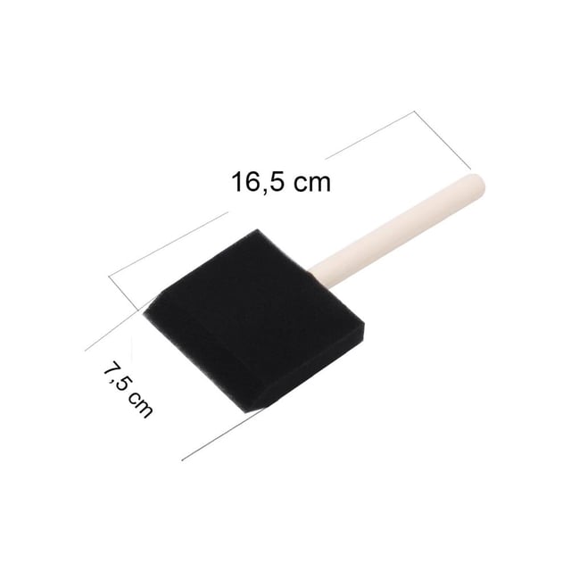 Ahşap Saplı, Yassı Sünger Fırça 7,5 cm