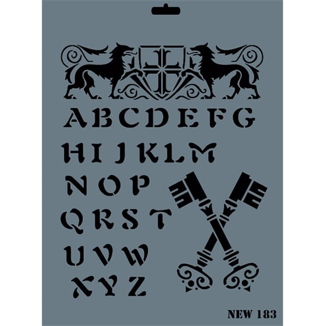 Alfabe Stencil Şablon 25X35 cm - Rich New 183
