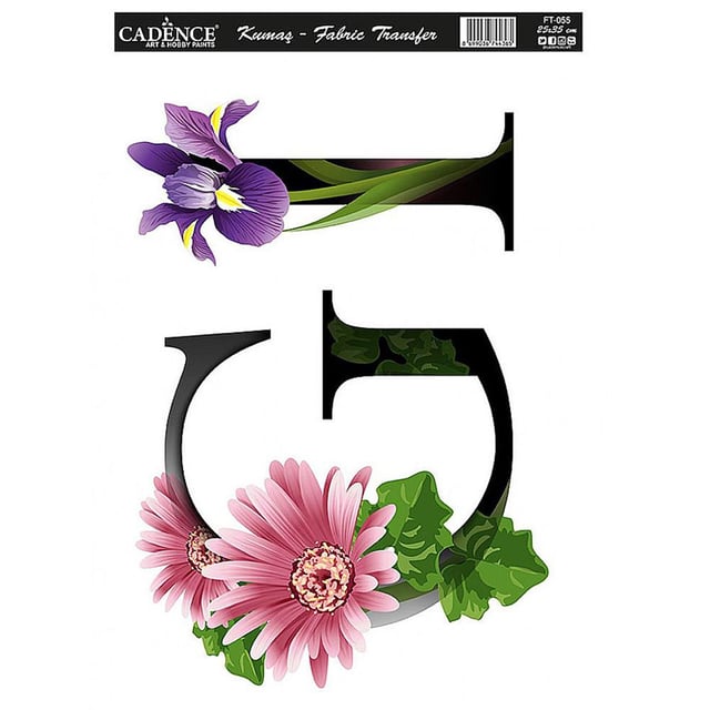 Cadence Çiçekli Harf Kumaş Transfer FT-55