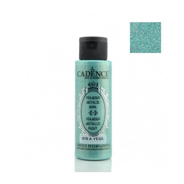 Cadence Diamond Metalik Boya 70 ml - Açık Yeşil 678